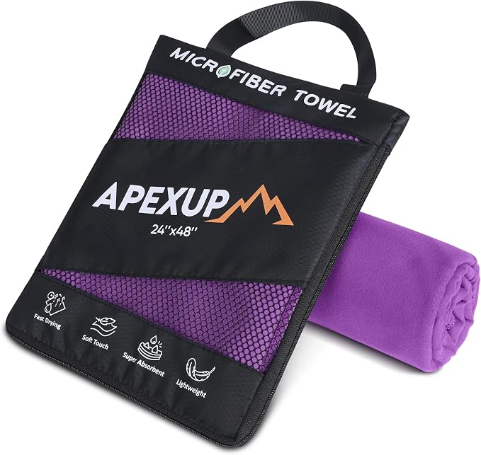 APEXUP Microfiber Travel Towel, Ultra Absorbent Quick Dry Towels, Lightweight by APEXUP