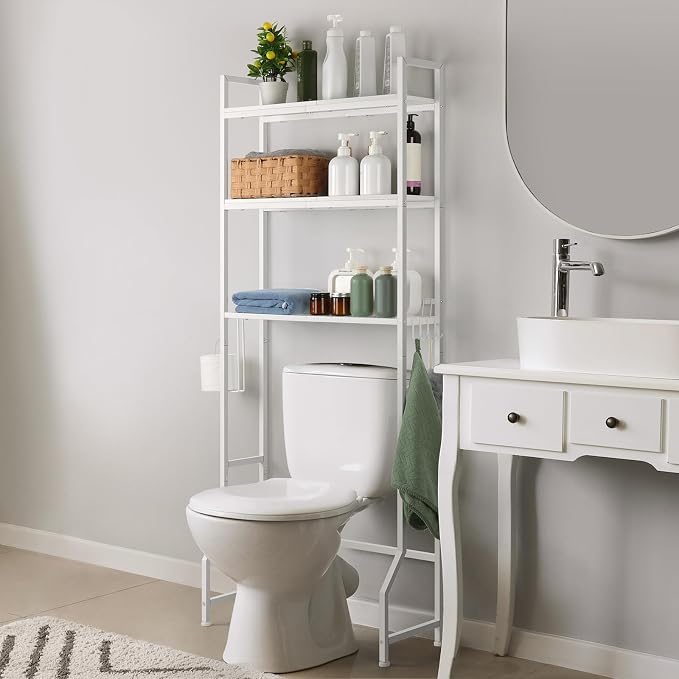 Over The Toilet Storage Rack 3 Tier Over Toilet Bathroom Organizer Wooden by smusei