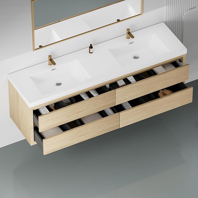72" Wall-Mounted Bathroom Vanity - Image 9