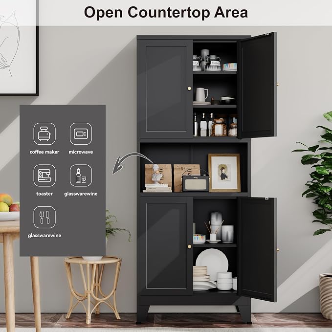 69''Metal Pantry Storage Cabinet - Image 5