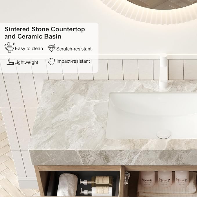 Ambrovina 48" Floating Bathroom Vanity - Image 4