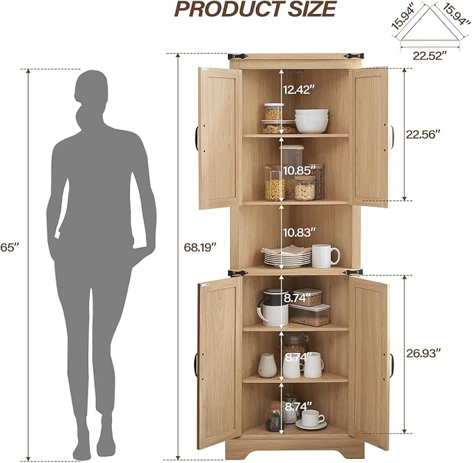 Tall Farmhouse Corner Cabinet - Image 2