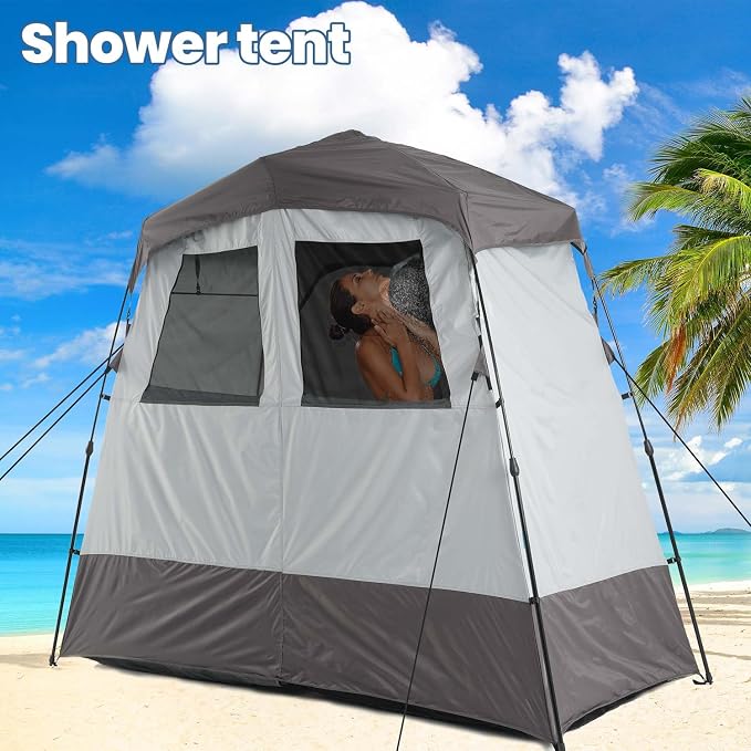 Camping Shower Tent Deluxe Changing Room Easy Set Up Privacy Shelter, Large - Image 9