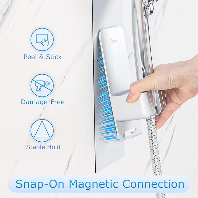 Modular Magnetic Handheld Shower Holder, 5-Section Customizable Sliding Rail - Image 2