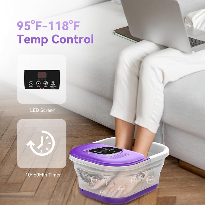 Foot Spa Bath Massager with Heat, Collapsible Foot Massager Spa Soaking Tub - Image 3