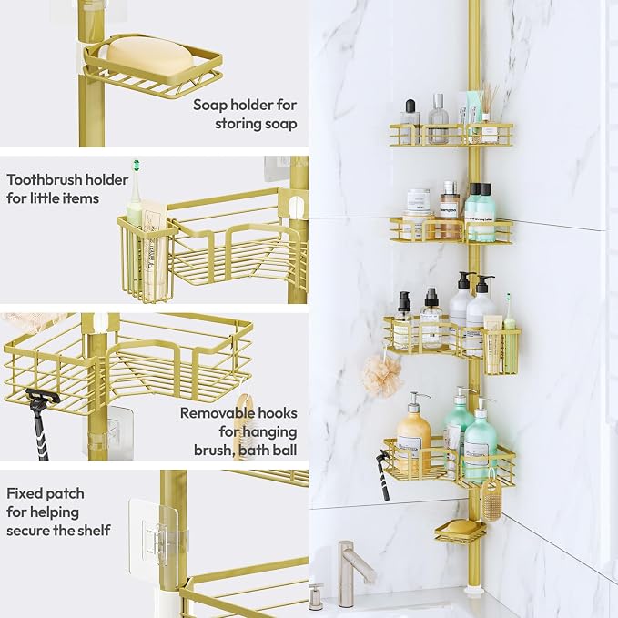 SWTYMIKI Shower Caddy Tension Pole - Image 4