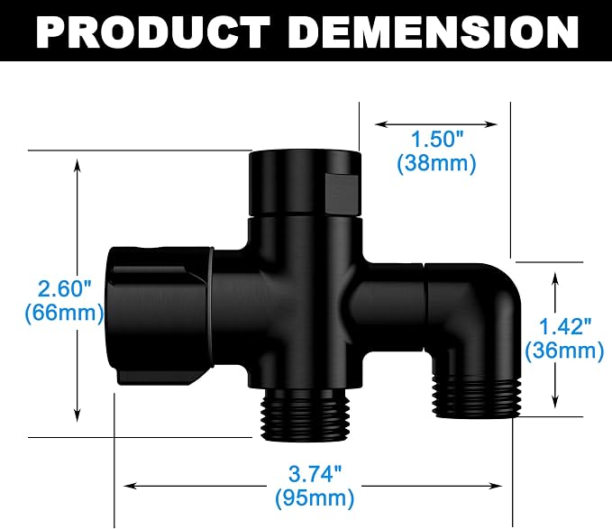 Metal 123 Way Shower Arm Diverter Valve - Image 5