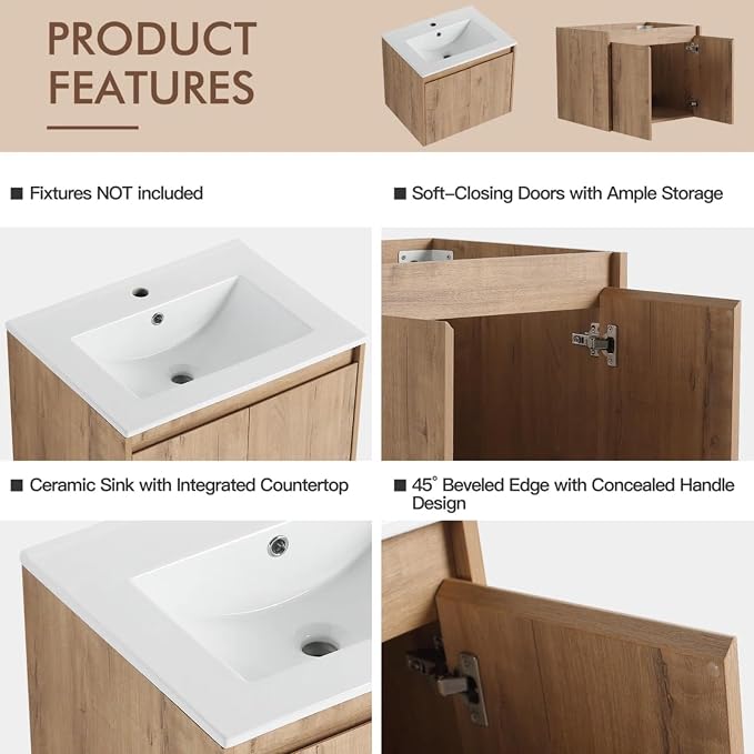 MORVANO 24" Bathroom Vanities Cabinet - Image 3