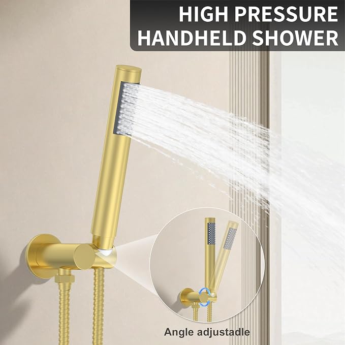 12 Inch Brushed Gold Shower System - Image 4