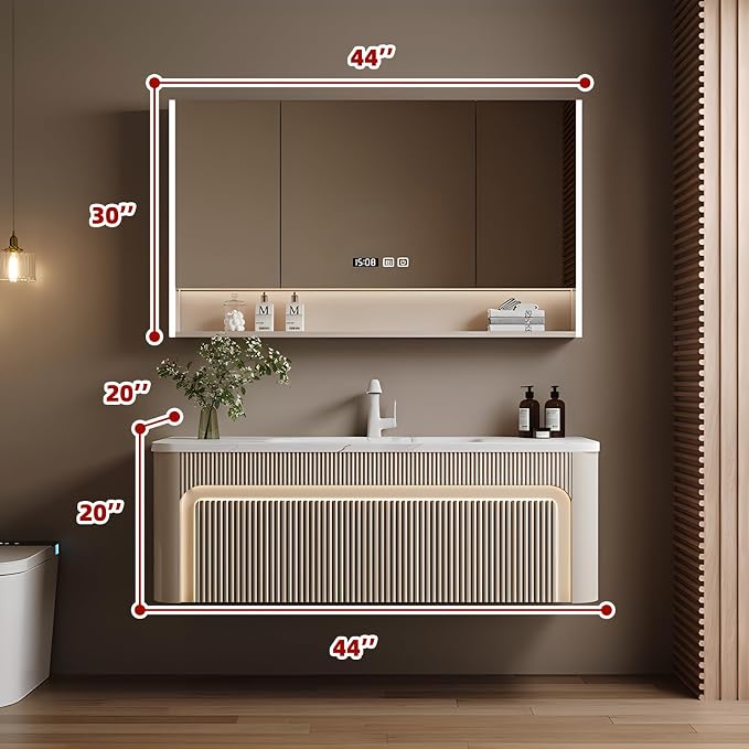 44 inch Bathroom Vanity, Elegant Floating Bathroom Vanity - Image 2