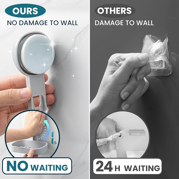 TAILI Soap Dish Bar Holder Suction Cup, SoapSaver - Image 8