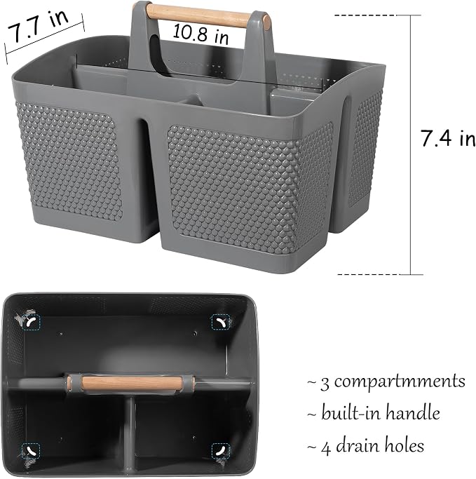 rejomiik Portable Shower Caddy Basket Plastic Cleaning Caddy Organizer Storage - Image 3
