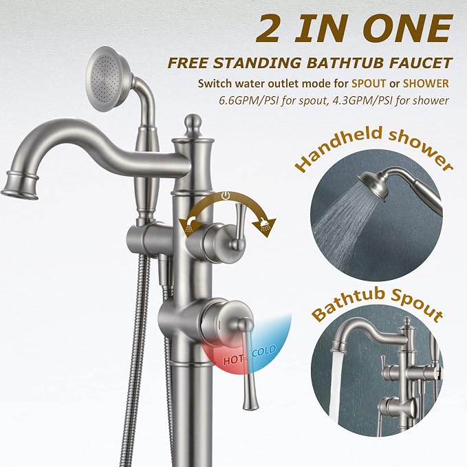 Freestanding Floor Mount Tub Filler - Image 2