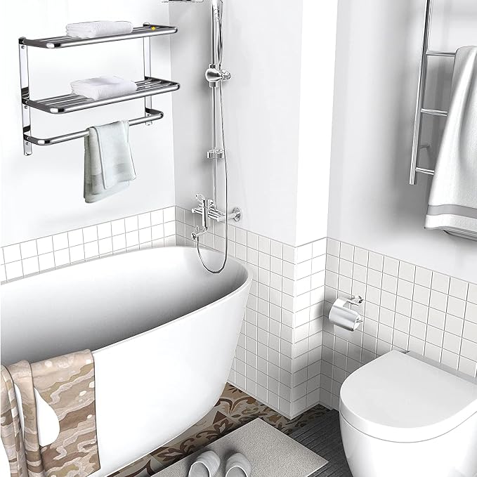 LUANT Bathroom Shelf 3-Tier Wall Mounting Rack - Image 5