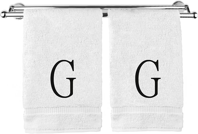 Monogrammed Hand Towel, Personalized Initial Gift, Extra Absorbent 100% Turkish by BareCotton