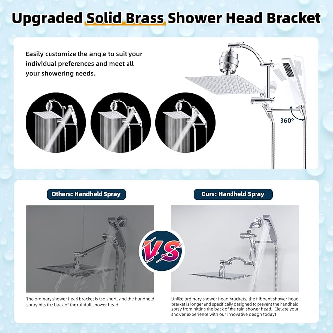 Hibbent All Metal 10'' Filtered Rainfall Shower Head - Image 2