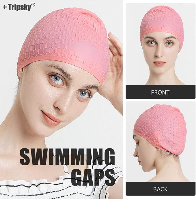 Tripsky Silicone Swim Cap, Comfortable Bathing Cap Ideal - Image 6