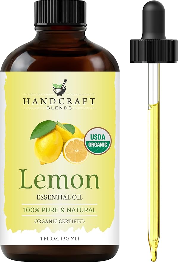 Handcraft Blends Organic Lemon Essential Oil – 1 Fl Oz – 100% Pure and Natural by HandcraftBlends
