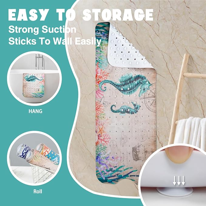 Ocean Bathtub Mat Non Slip, Cute Baby Bath Mat - Image 6
