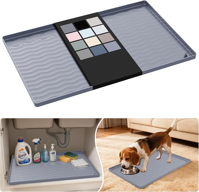 URMONA Waterproof Silicone Under Sink Mat 22'' x 14'' Shelf Liner by URMONA