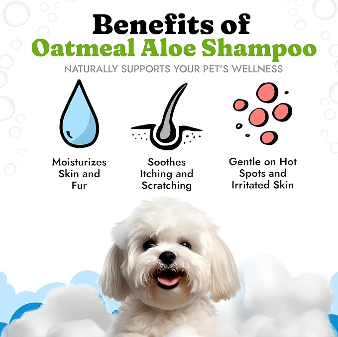 Dog Shampoo with Oatmeal, Aloe Vera, Jojoba Oil, Vitamin E - Image 2