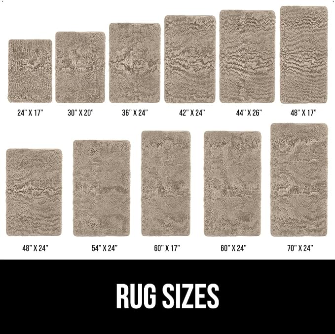 GORILLA GRIP Bath Rug Mat 70x24, Thick Absorbent Chenille, Quick Dry Microfiber - Image 6