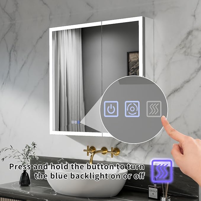 GroGro LED Lighted Bathroom Medicine Cabinet - Image 3