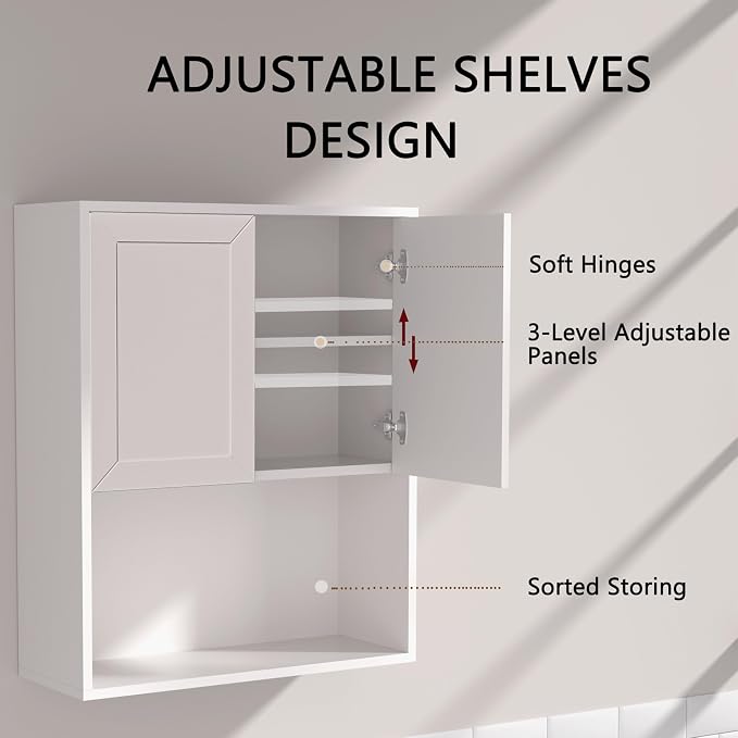 Bathroom Wall Cabinet Wooden - Image 5