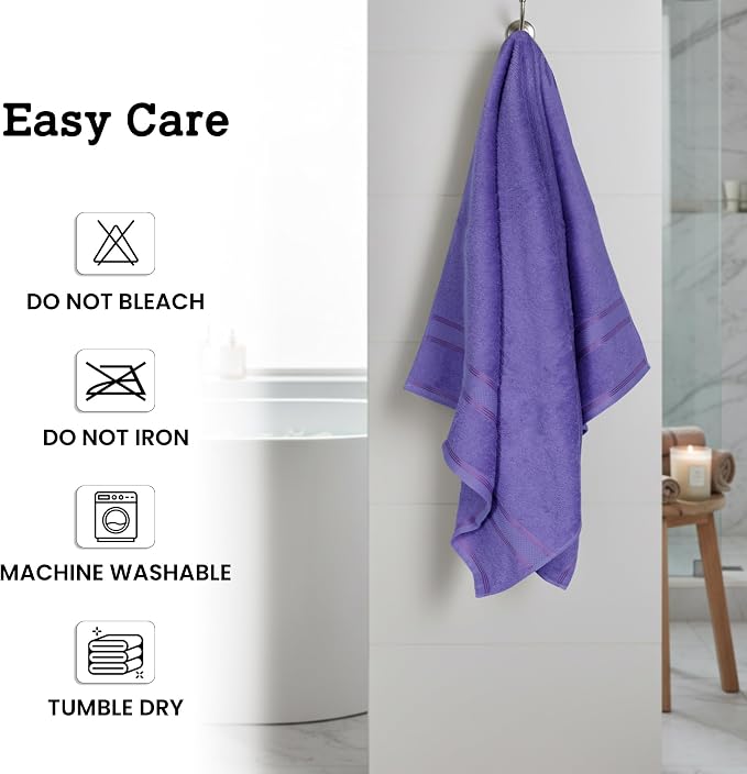 Casa Lino Lavender Bath Towels Set of 4 - Image 7