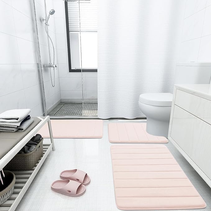 Buganda Memory Foam Bath Mat, Ultra Soft and Non-Slip Bathroom Rugs, Water - Image 6