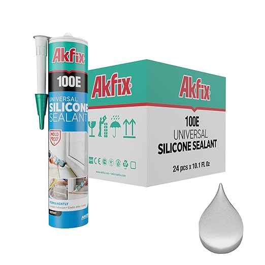 Akfix 100E RTV Translucent Silicone Caulk- 100% Waterproof Silicone Sealant by Akfix