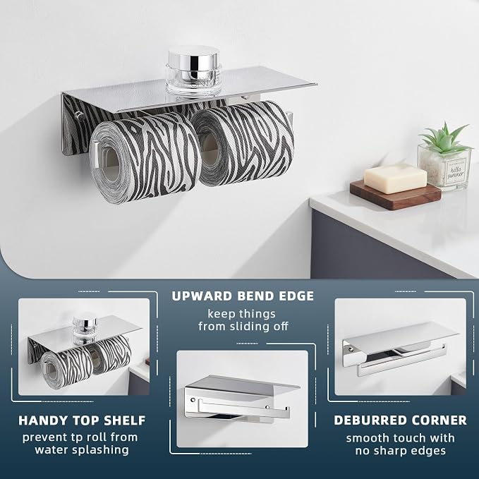 Angle Simple Double Toilet Paper Holder - Image 3