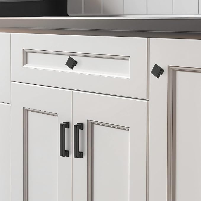 Ravinte Hardware 10 Pack Kitchen Cabinet Pulls Square Drawer Single Hole - Image 6
