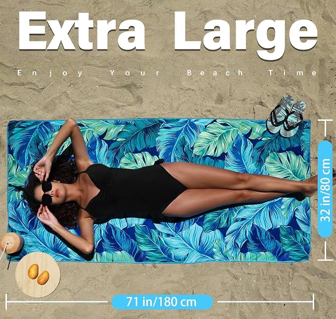 4 Pack Microfiber Lightweight Beach Towel Sand Free Quick Dry Absorbent Thin - Image 3