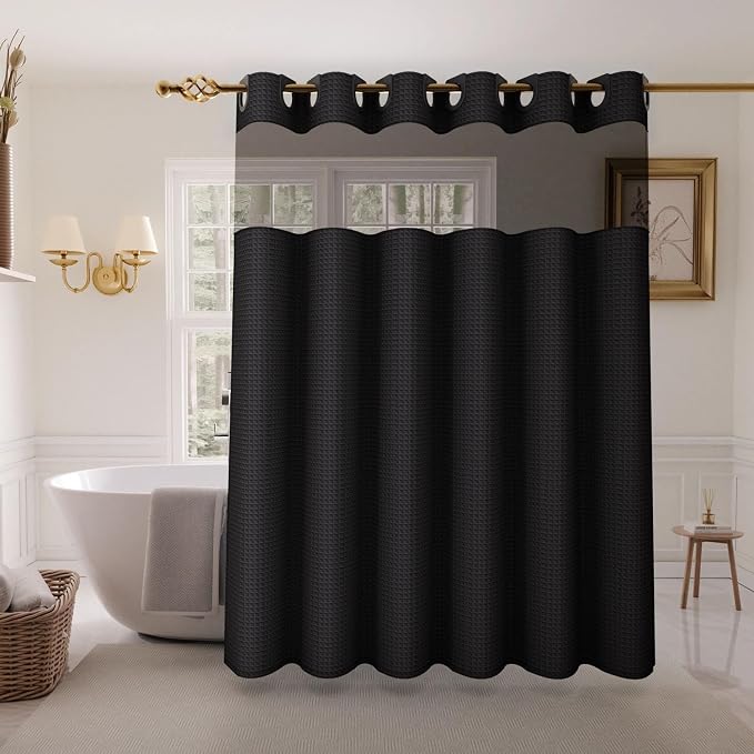 Inhousolu Stall No Hook Shower Curtain by INHOUSOLUHOMEDECOR