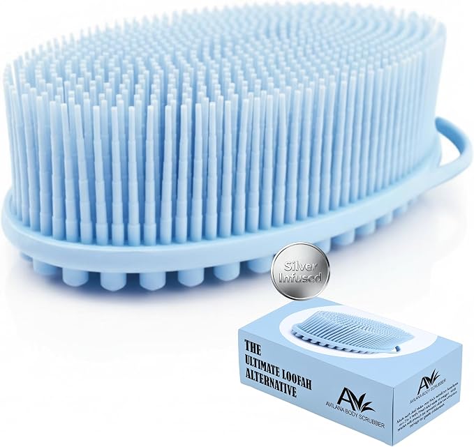 Silver Infused Silicone Body Scrubber Shower by Avilana