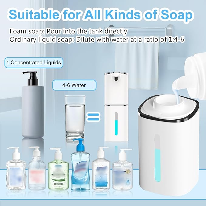 Automatic Foaming Soap Dispenser Touchless, USB Rechargeable Smart Hand Soap - Image 8