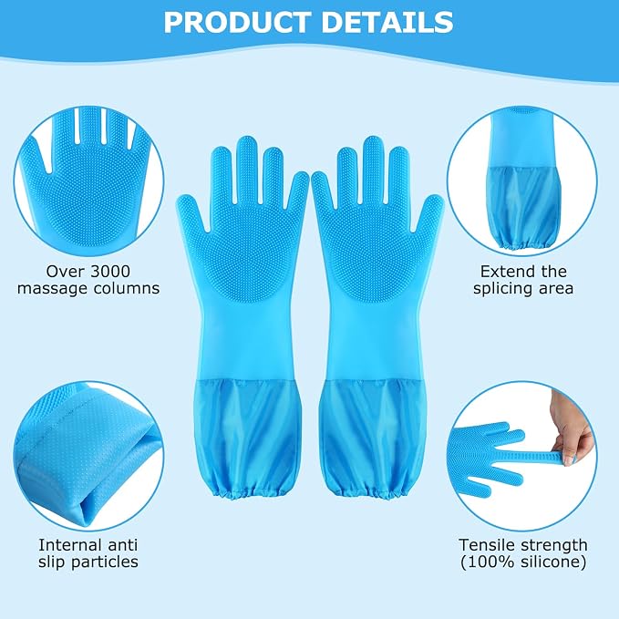 Dog Washing Gloves | Pet Grooming Gloves | Extra Long Arms - Image 3