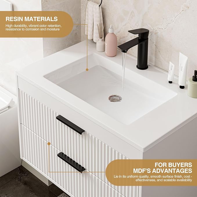 30 Inches Modern MDF Bathroom Vanity - Image 4