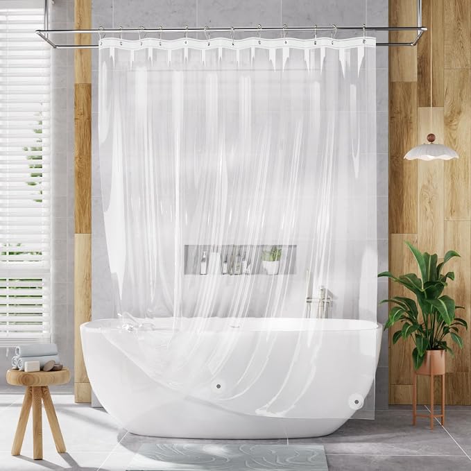 AmazerBath Camper Shower Curtain Liner, 72x65 Clear Shower Curtain Liner - Image 6