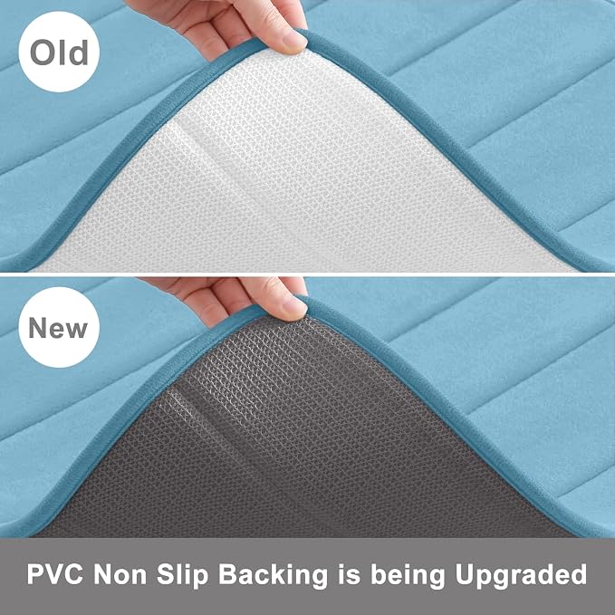 Buganda Memory Foam Bath Mat, Ultra Soft and Non-Slip Bathroom Rugs, Water - Image 3