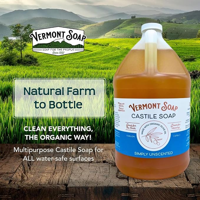 Vermont Castile Soap Unscented, Gentle Liquid Soap - Image 6