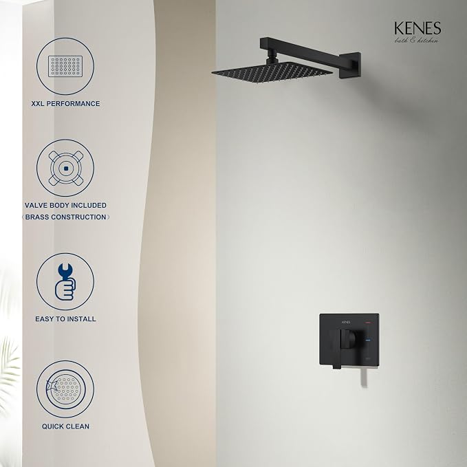 KENES Matte Black Shower Faucet - Image 8