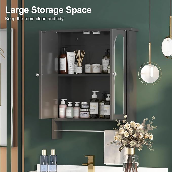 Bathroom Medicine Cabinet Mirror, Arched Bathroom Cabinet - Image 5