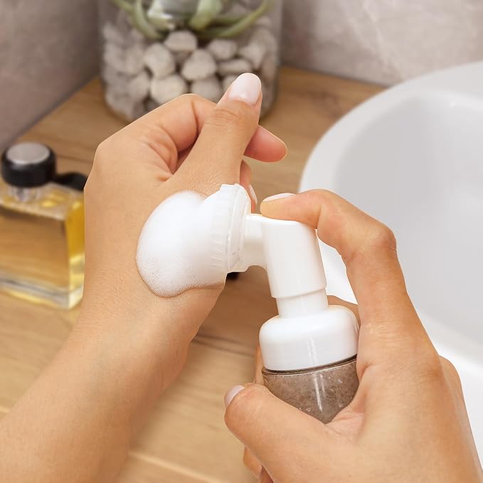 6PCS Foam Bottle with Brush, Empty Foaming Pump Dispenser Small Face Cleanser - Image 7