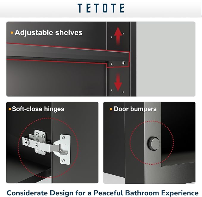 TETOTE 48x30 Inch Medicine Cabinet - Image 4