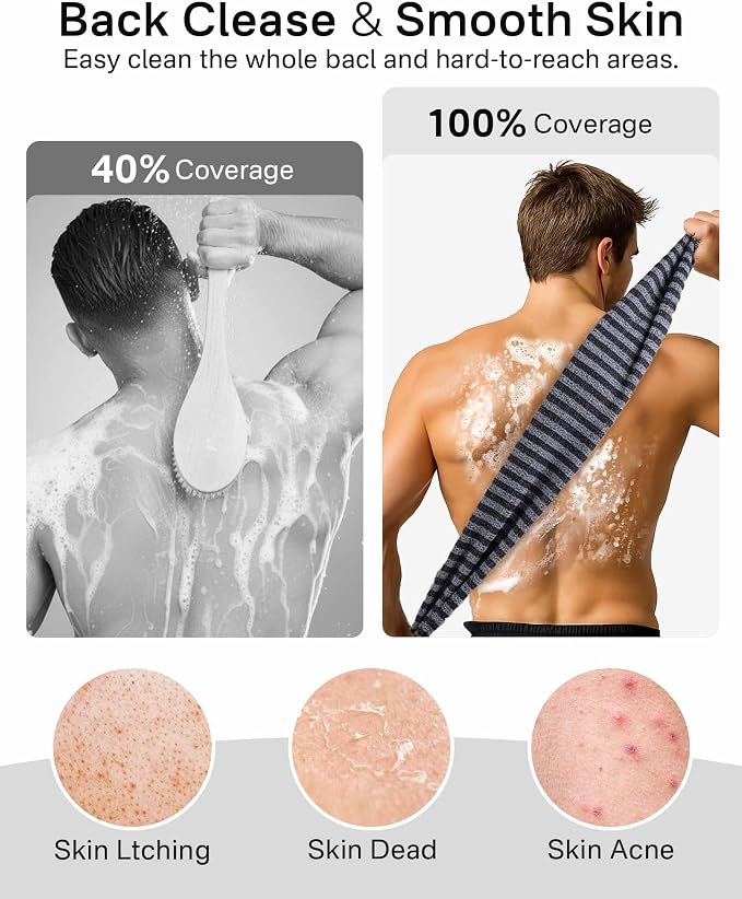 Yiclick 2 Pack Exfoliating Washcloth Towel - Image 4