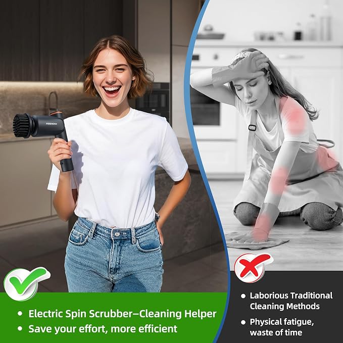 Electric Spin Scrubber, Bathroom Shower Scrubber - Image 7