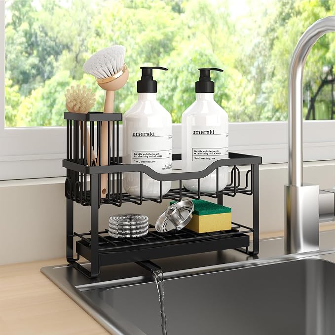 2-Tier Sponge Holder for Kitchen Sink, Caddy Organizer - Image 6