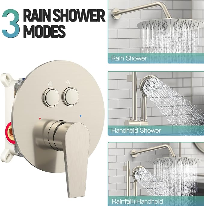 SR SUN RISE Shower System: 10 Inch Rainfall Shower Head - Image 3